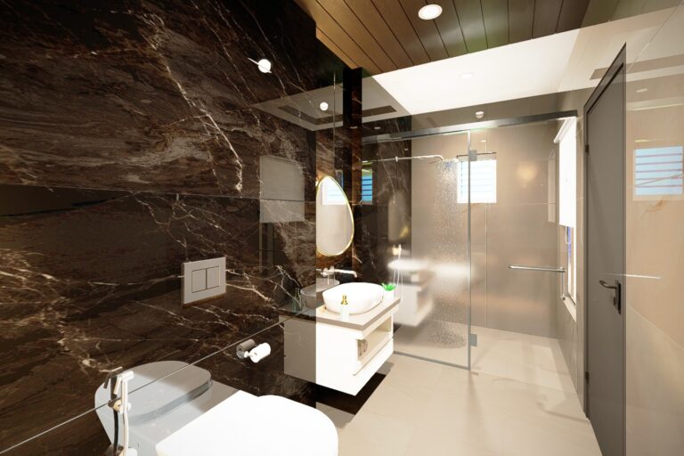 Restroom at Kohu by homestays karanataka 768x512